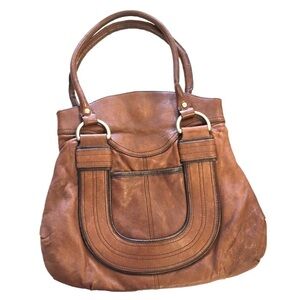 NORTHSTYLE - Austin 100% Genuine Leather Saddle Brown Double Handle Shoulder Bag